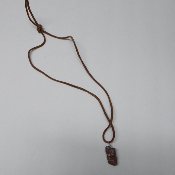 MPG Design Jewelry Jewelry - Wired rock on leather strap approximately 19 1/4" tip to tip tied by MPG Design
